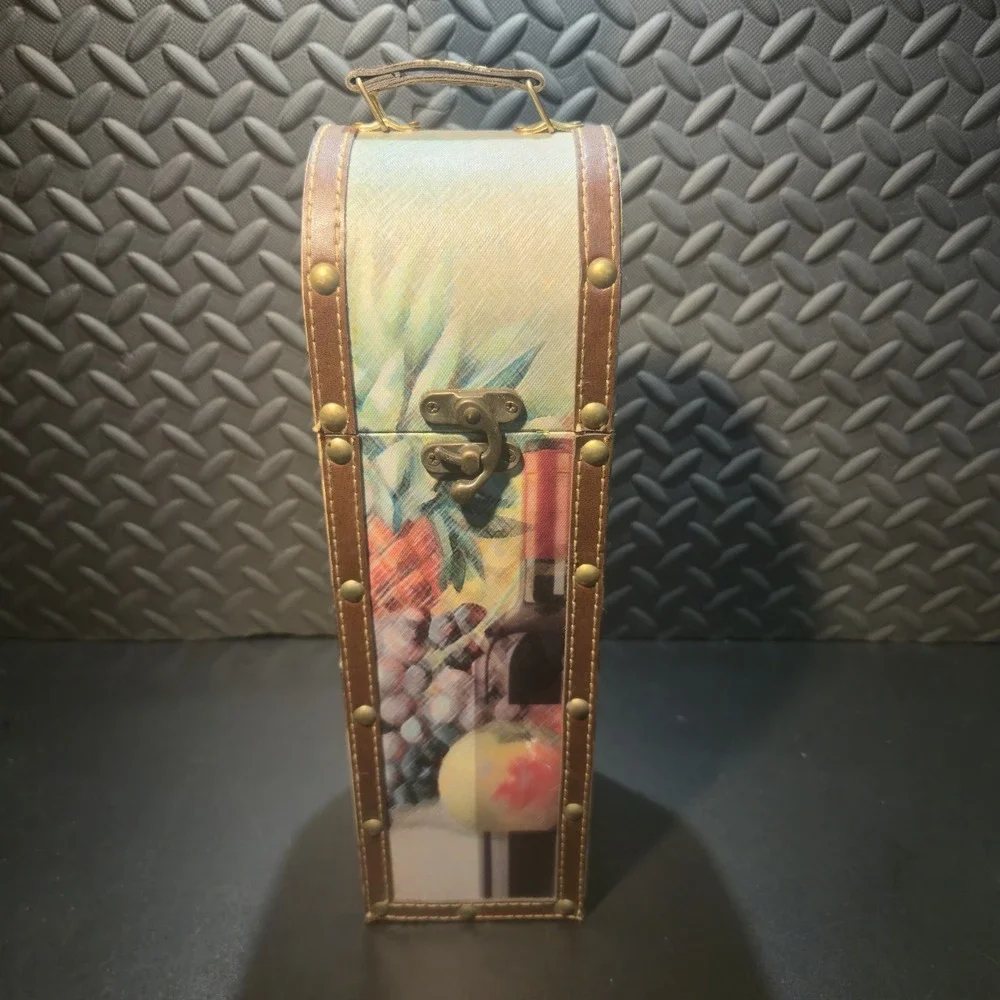 New Elements Single Wine Gift Box w/ Grapes - 14 3/4